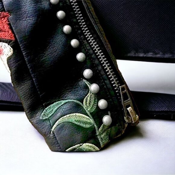 Black Leather Jacket  l Studded l XL l New - Picture 7 of 10